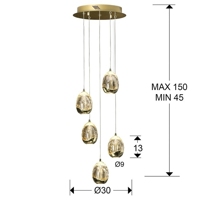 Люстра Rocio LED 5L DIM золотая - купить Подвесные люстры по цене 94990.0 Люстра Rocio LED 5L DIM золотая - купить Подвесные люстры по цене 94990.0