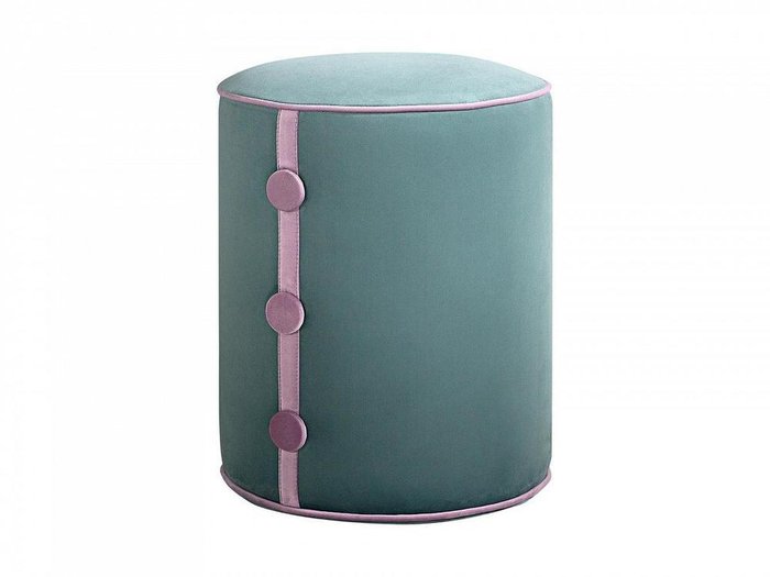 Пуф Drum Button серо-бирюзового цвета