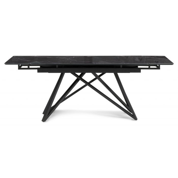 Раздвижной обеденный стол Вилсон 80х140 черного цвета - лучшие Обеденные столы в INMYROOM