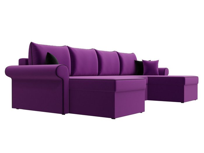 Угловой диван-кровать Милфорд фиолетового цвета - лучшие Угловые диваны в INMYROOM