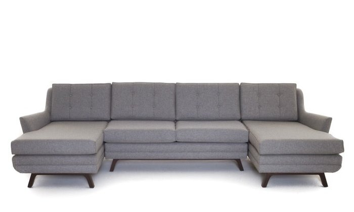 Модульный п-образный угловой диван серого цвета - купить Угловые диваны по цене 189900.0