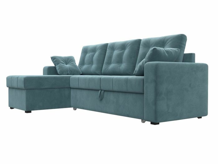 Угловой диван-кровать Камелот бирюзового цвета левый угол - лучшие Угловые диваны в INMYROOM