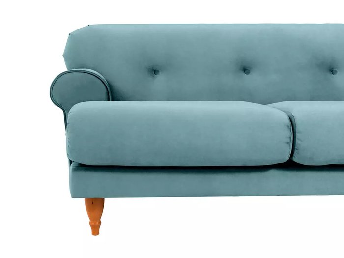 Диван Italia голубого цвета с бежевыми ножками - лучшие Прямые диваны в INMYROOM