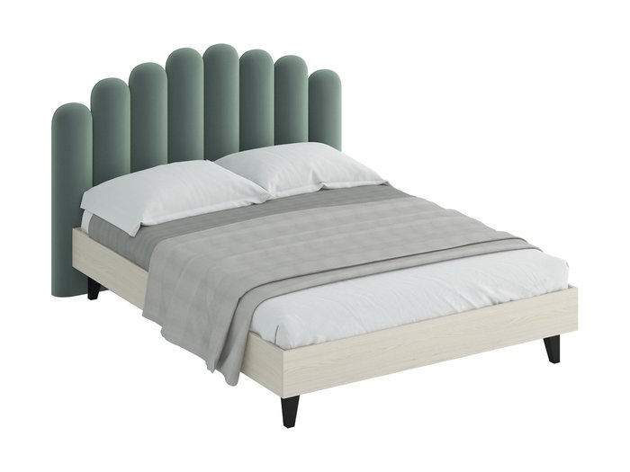 Кровать Queen Sharlotta с изголовьем серо-бирюзового цвета 160х200