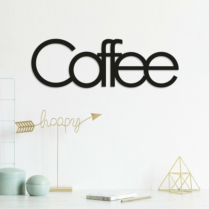 Настенный декор Coffee 50x17 черного цвета - купить Декор стен по цене 5050.0
