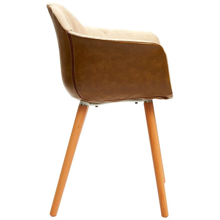 Стул Lotta Beige с обивкой бежевого цвета и металлическим каркасом - лучшие Обеденные стулья в INMYROOM