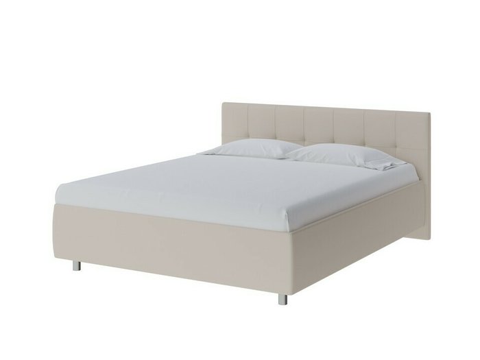 Кровать без основания Diamo 160х200 молочного цвета (рогожка)