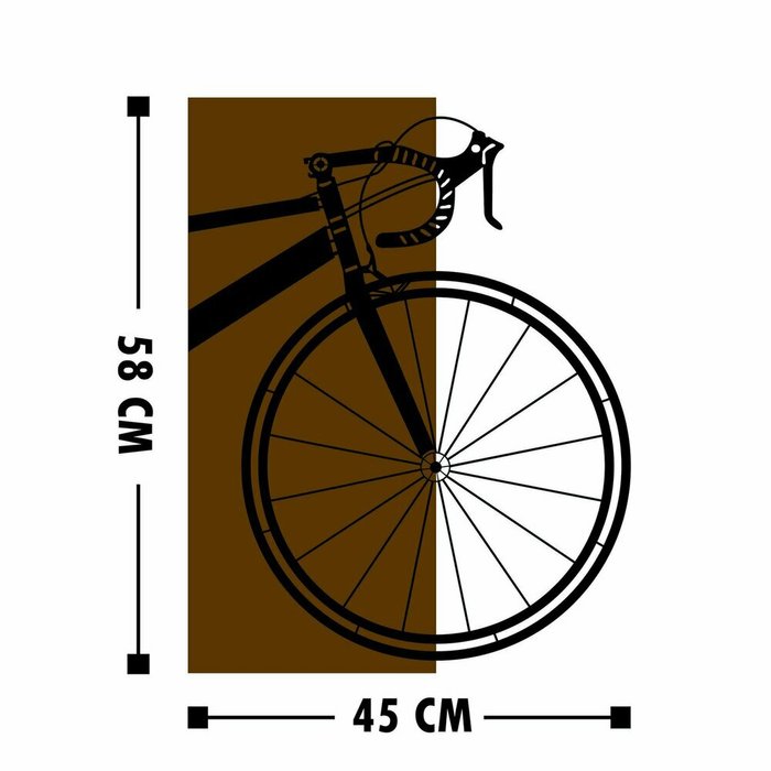 Настенный декор Велосипед 45x58 коричнево-черного цвета - купить Декор стен по цене 12958.0