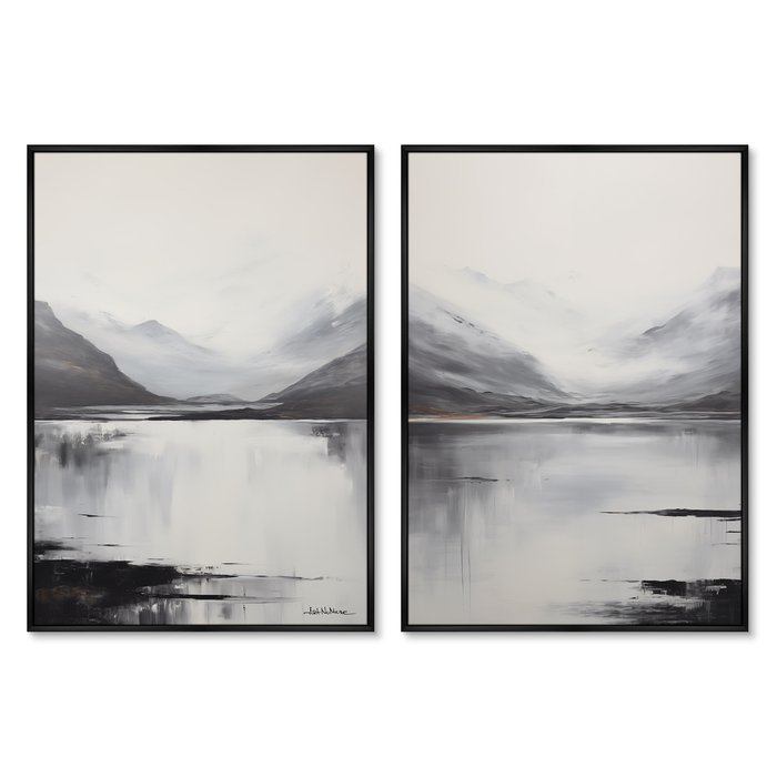 Набор из двух репродукций картин Landscape collection, Mountains, 2024г.