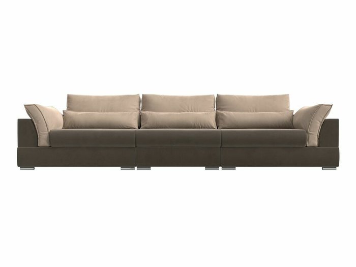 Прямой диван-кровать Пекин Long бежево-коричневого цвета - купить Прямые диваны по цене 101999.0