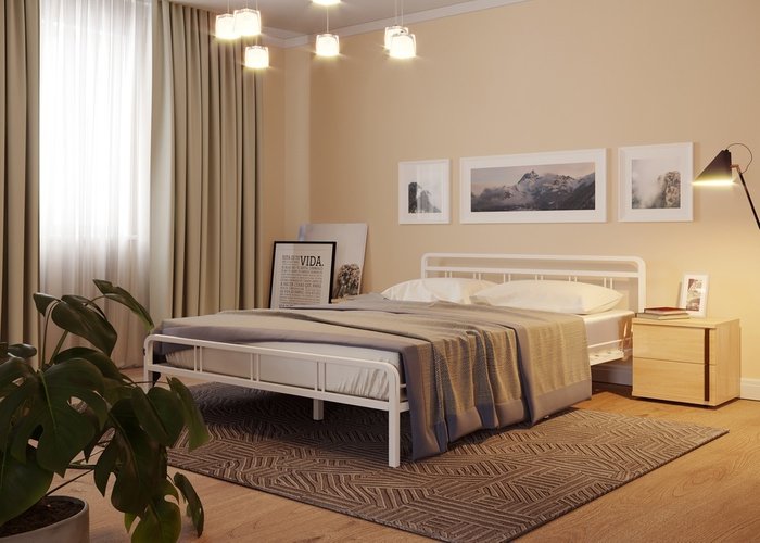 Кровать Леон 160х200 белого цвета - купить Кровати для спальни по цене 17835.0