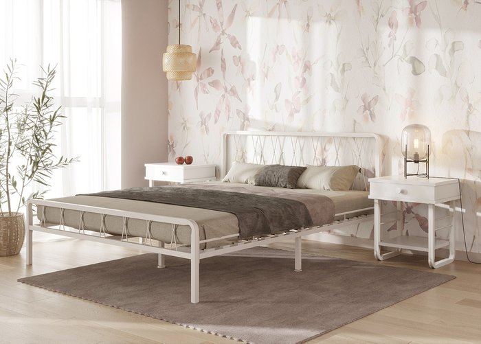 Кровать Клэр 160х200 белого цвета - купить Кровати для спальни по цене 19173.0