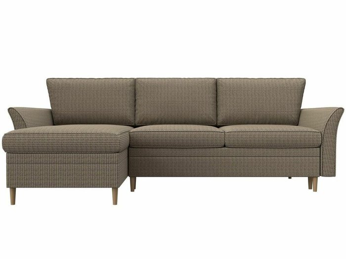 Угловой диван-кровать София бежево-коричневого цвета левый угол - купить Угловые диваны по цене 59999.0