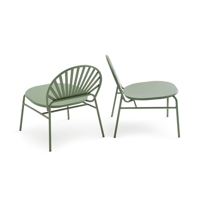 Комплект из двух садовых кресел из стали Solale зеленого цвета - купить Садовые кресла по цене 33462.0