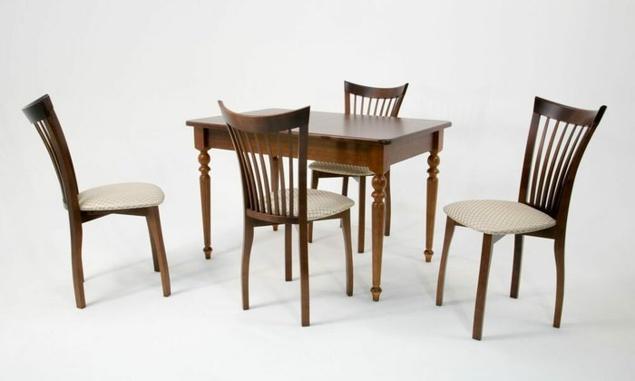 Обеденная группа Вивальди 120 со стульями бежво-коричневого цвета - купить Обеденные группы по цене 60780.0