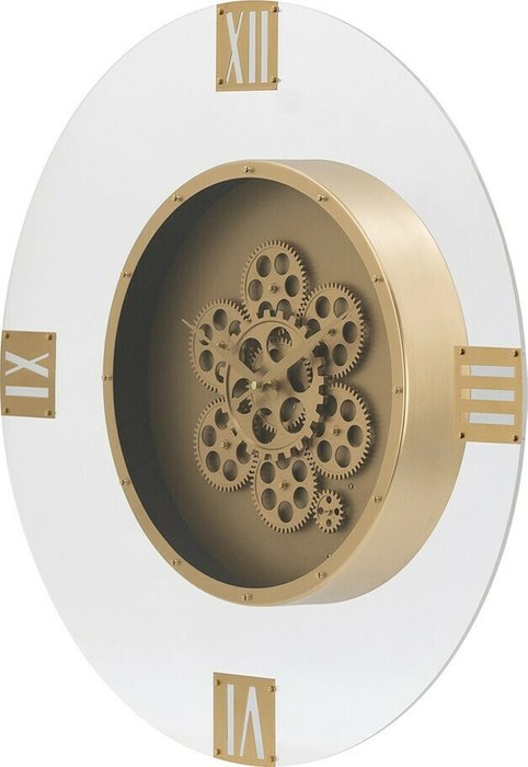Настенные часы 60х60 бело-золотого цвета - лучшие Часы в INMYROOM