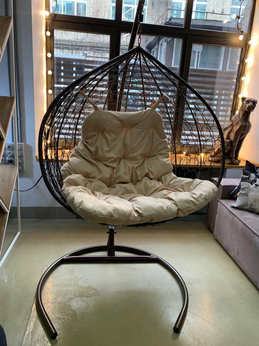 Двойное подвесное кресло Gemini коричневого цвета - купить Подвесные кресла по цене 10862.0