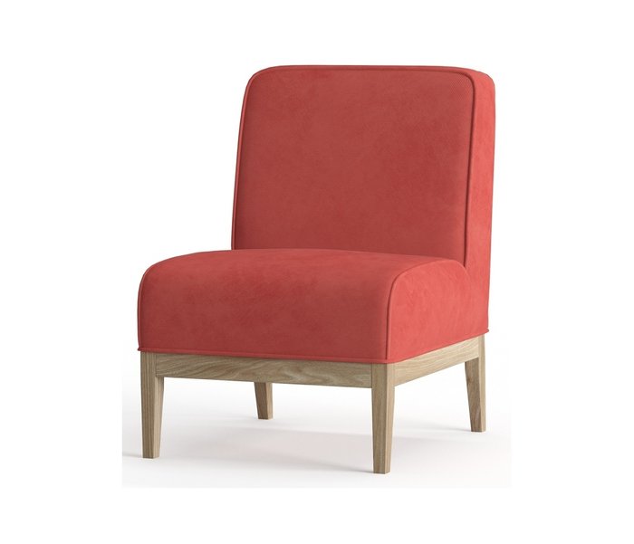 Кресло из велюра Арагорн оранжевого цвета