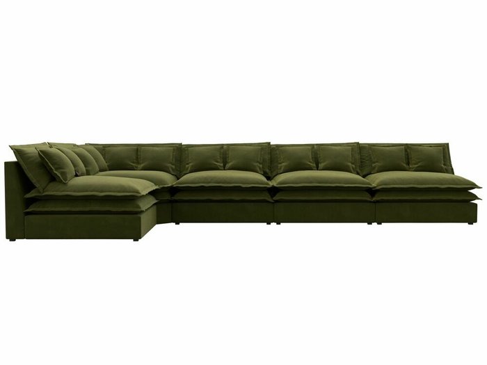 Угловой диван Лига 040 Лонг зеленого цвета левый угол - купить Угловые диваны по цене 110999.0