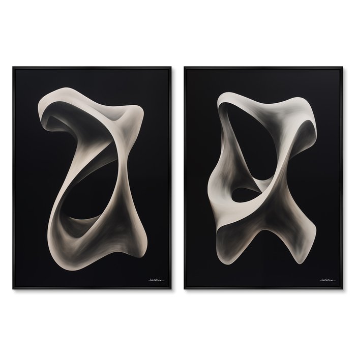 Набор из двух репродукций картин Streamlined shapes, 2024г.