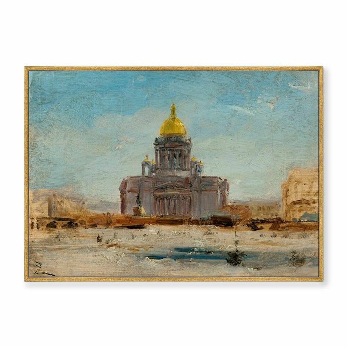 Репродукция картины на холсте Saint Petersbourg, Saint Isaac, 1844г. - купить Картины по цене 21999.0