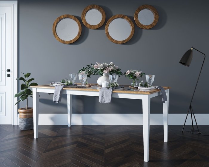 Стол обеденный Palermo бело-коричневого цвета - лучшие Обеденные столы в INMYROOM