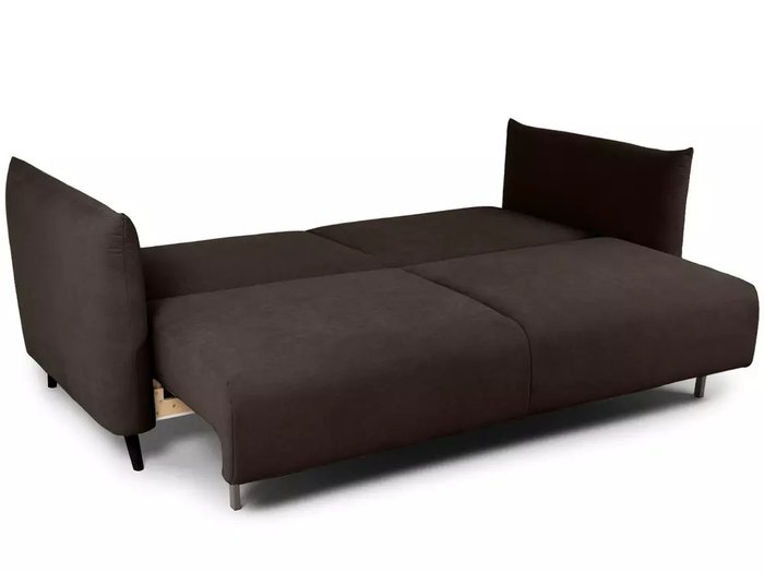 Диван-кровать Menfi темно-коричневого цвета с черными ноками  - купить Прямые диваны по цене 111960.0