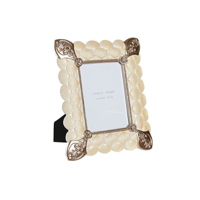 Фоторамка DKD Home Decor 22,8 x 2,6 x 28,6 cm Стеклянный Медь Белый Смола романтик