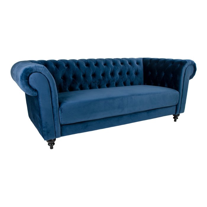 Диван трехместный Chester синего цвета - купить Прямые диваны по цене 137200.0