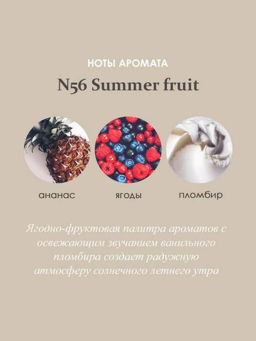 Ароматический диффузор в стеклянном флаконе №56 Sunny fruit - лучшие Ароматы для дома в INMYROOM