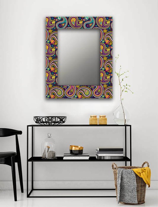Настенное зеркало Манарола 50х65 фиолетового цвета - лучшие Настенные зеркала в INMYROOM