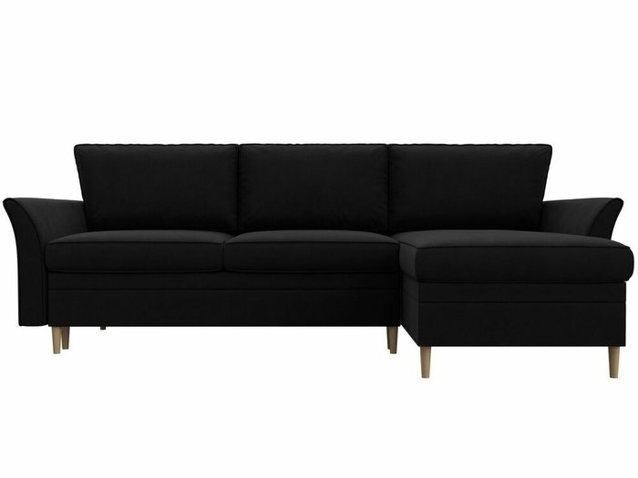 Угловой диван-кровать София черного цвета правый угол - купить Угловые диваны по цене 59999.0