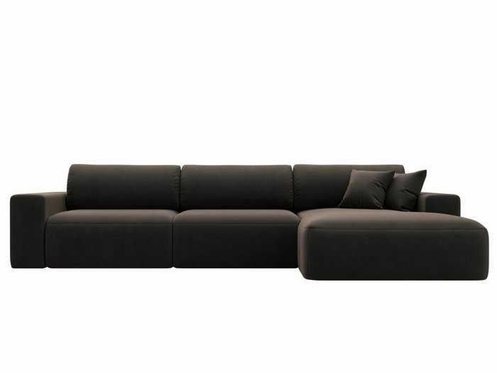 Угловой диван-кровать Лига 036 Классик Лонг коричневого цвета правый угол - купить Угловые диваны по цене 109999.0
