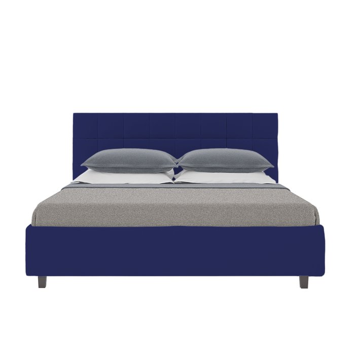 Кровать Wales Велюр Синий 180x200 - лучшие Кровати для спальни в INMYROOM