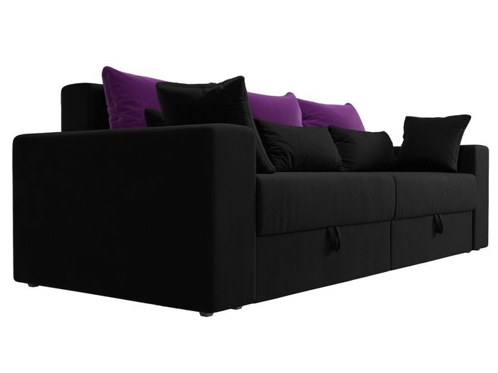 Прямой диван-кровать Мэдисон черно-фиолетового цвета - лучшие Прямые диваны в INMYROOM