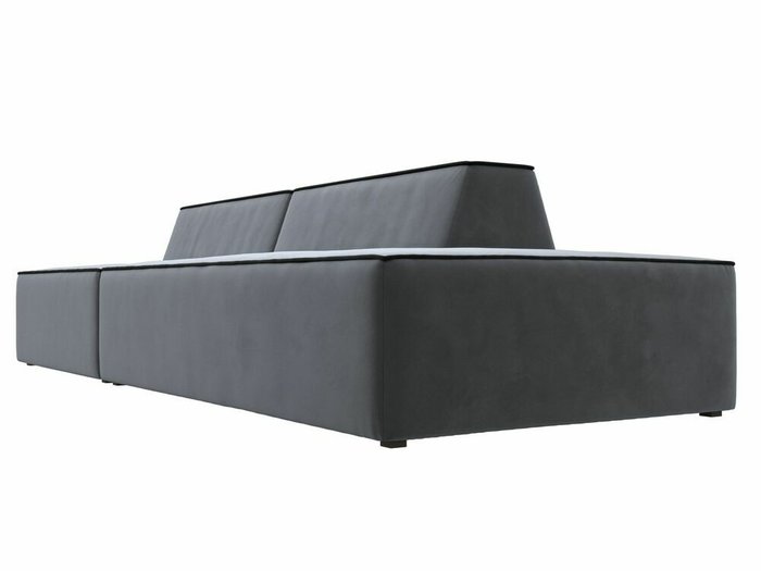 Прямой модульный диван Монс Модерн серого цвета с черным кантом правый - лучшие Прямые диваны в INMYROOM