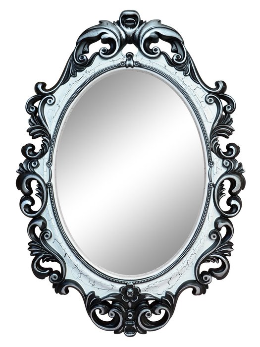 Настенное зеркало Лока Черный белый серебро