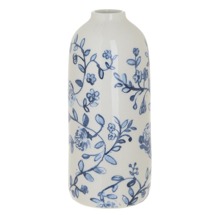Керамическая ваза бело-синего цвета