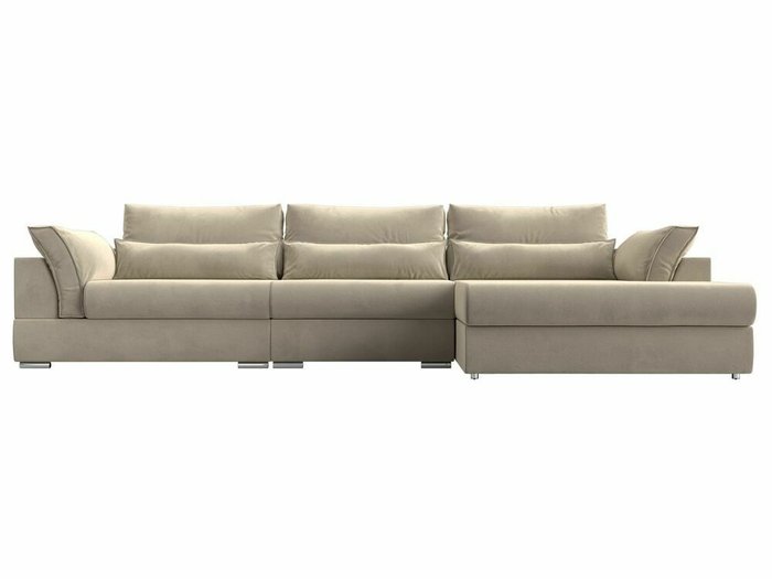 Угловой диван-кровать Пекин Long бежевого цвета угол правый - купить Угловые диваны по цене 109999.0