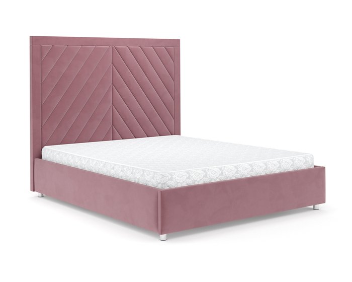 Кровать Мишель 140х190 пудрового цвета с подъемным механизмом (велюр)  - купить Кровати для спальни по цене 37390.0