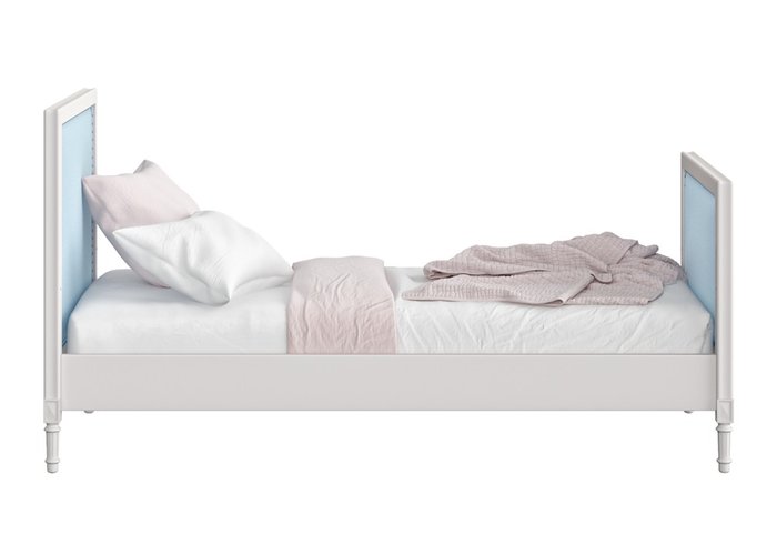 Кровать подростковая Elit 90х200 бело-голубого цвета - купить Одноярусные кроватки по цене 55900.0