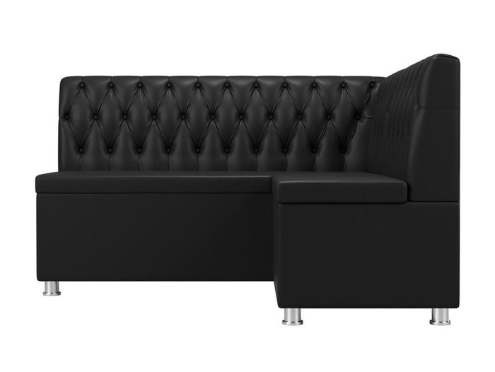 Кухонный угловой диван Мирта черного цвета (экокожа) правый угол - купить Угловые диваны по цене 36999.0