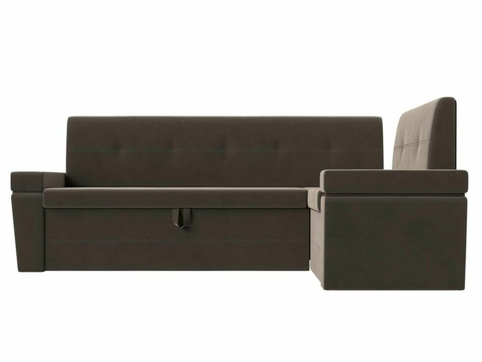 Угловой диван-кровать Деметра коричневого цвета правый угол - купить Угловые диваны по цене 45999.0