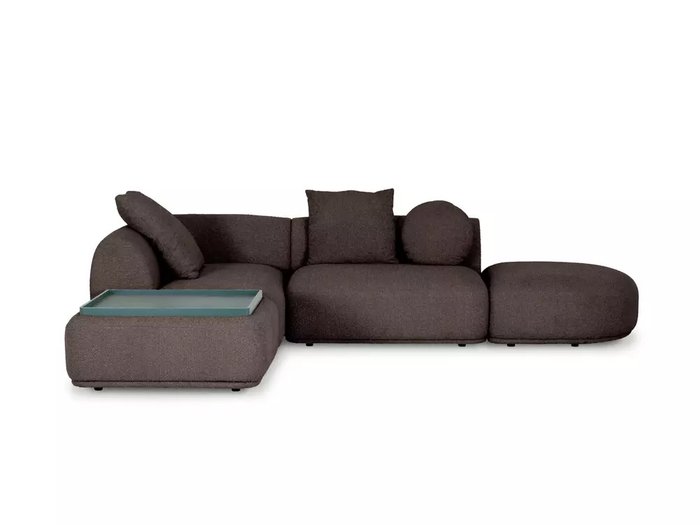 Угловой модульный диван Fabro М темно-коричневого цвета - купить Угловые диваны по цене 317700.0
