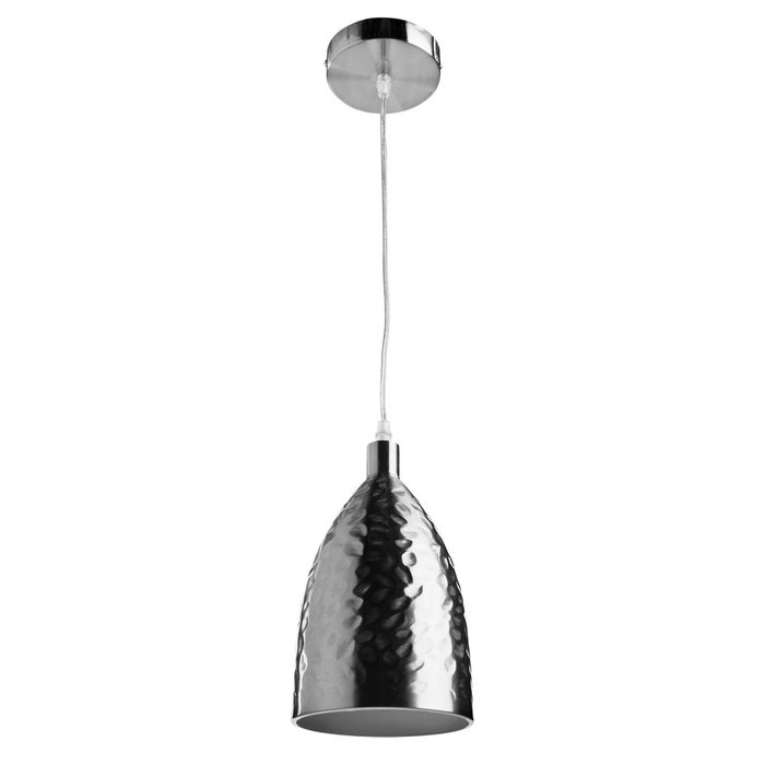 Подвесной светильник из металла серебряного цвета