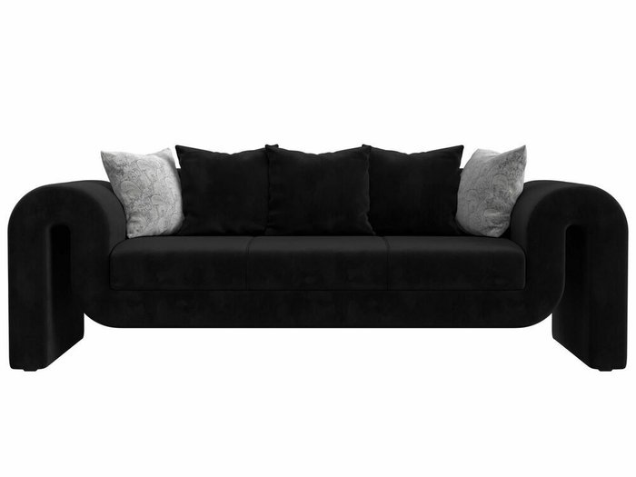 Прямой диван Волна черного цвета - купить Прямые диваны по цене 52999.0
