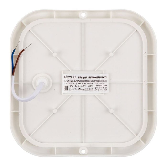 Накладной светильник ULW-Q229 18W/4000K IP65 WHITE (пластик, цвет белый) - купить Потолочные светильники по цене 341