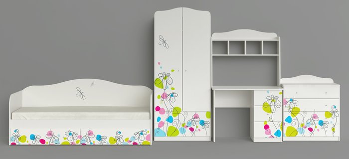 Комод Цветы белого цвета - купить Детские комоды по цене 10990.0