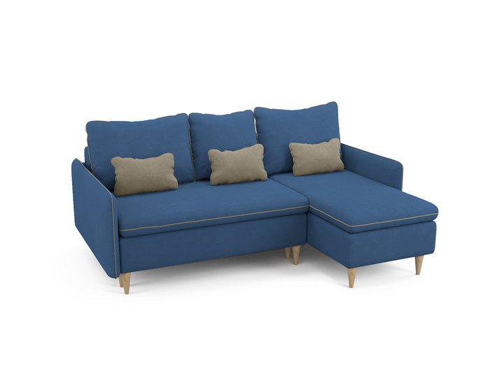 Угловой диван-кровать Ron синего цвета - купить Угловые диваны по цене 68200.0