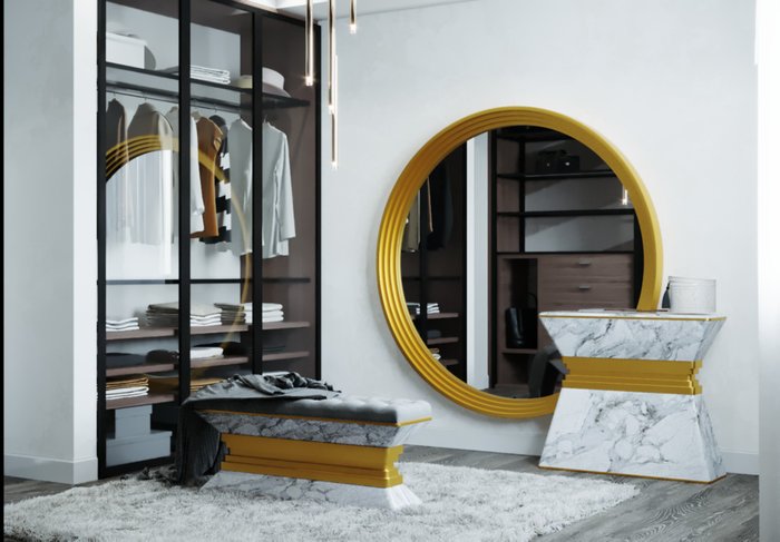 Круглое зеркало Scala Cerchio в декоративной раме - лучшие Напольные зеркала в INMYROOM